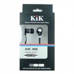 Wholesale KIK 999 Stereo Earphone Headset with Mic and Volume Control (999 Black)